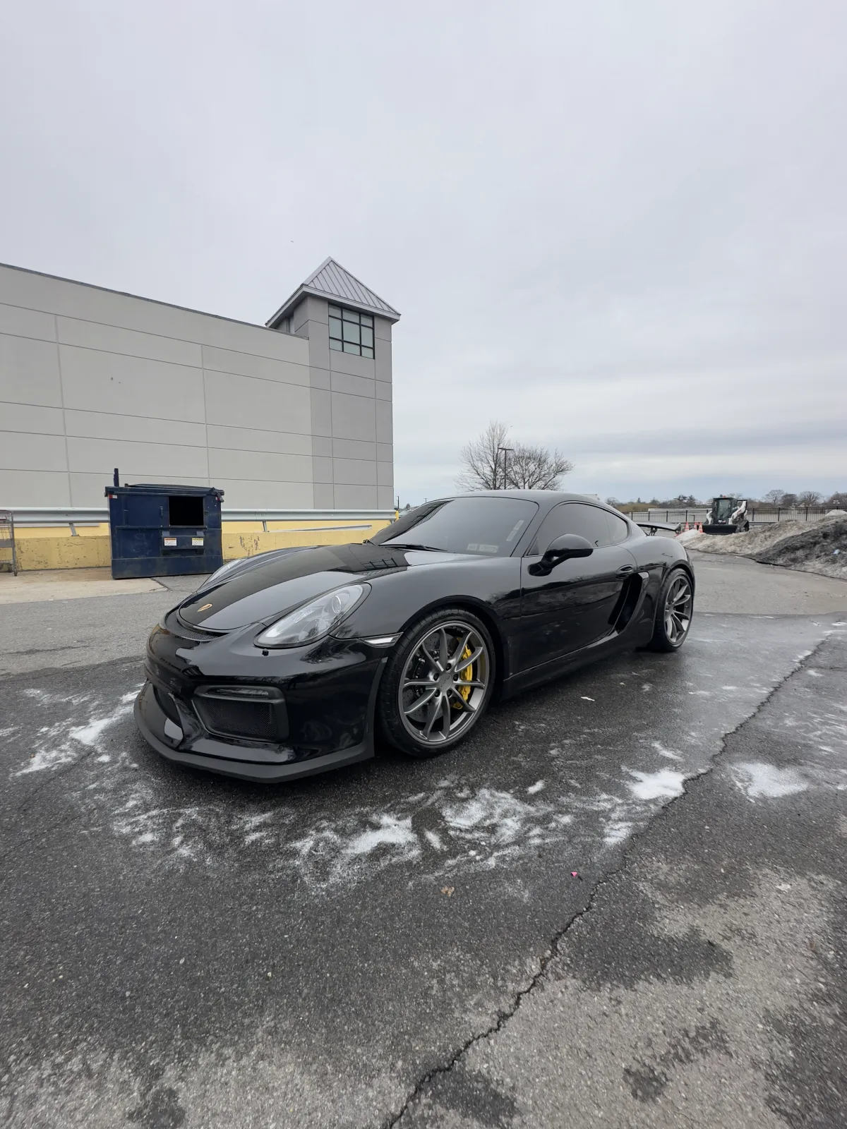 Black Porsche Cayman GT4 freshly detailed